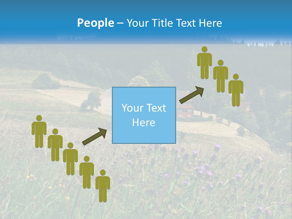 A House In The Middle Of A Field With Trees In The Background PowerPoint Template