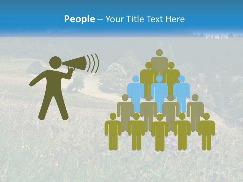 A House In The Middle Of A Field With Trees In The Background PowerPoint Template