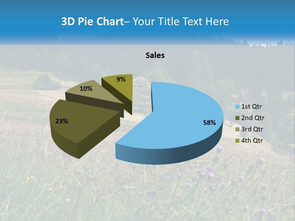 A House In The Middle Of A Field With Trees In The Background PowerPoint Template