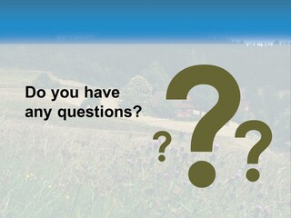 A House In The Middle Of A Field With Trees In The Background PowerPoint Template