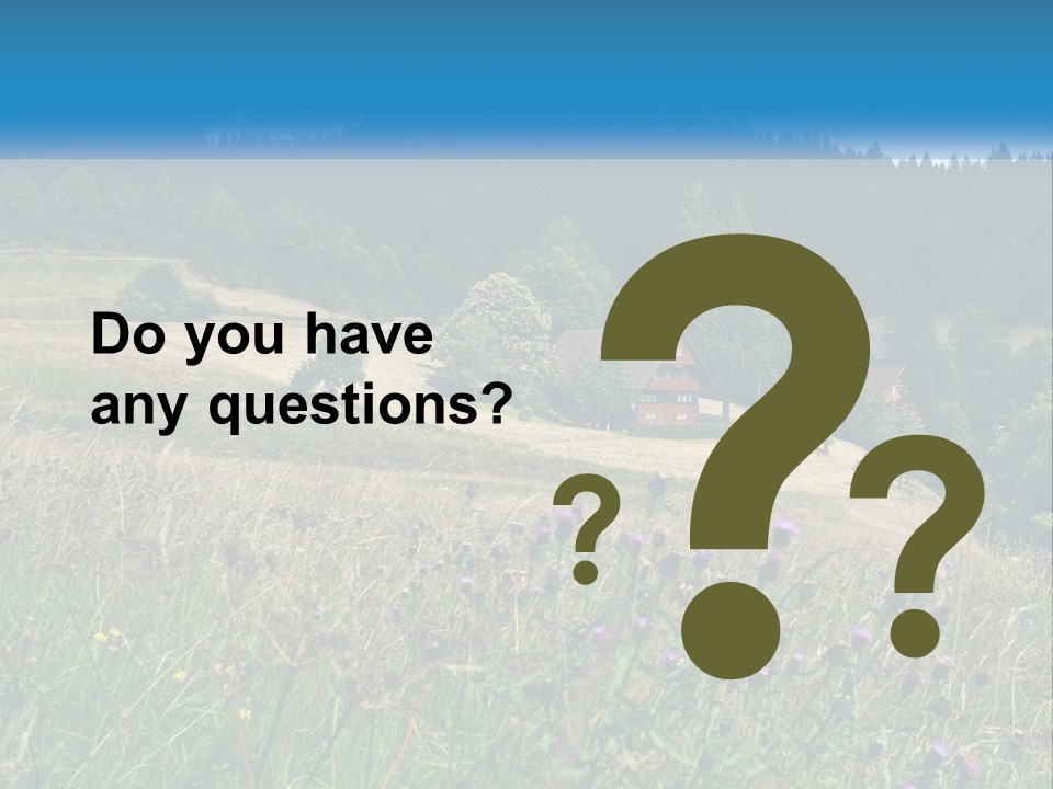 A House In The Middle Of A Field With Trees In The Background PowerPoint Template