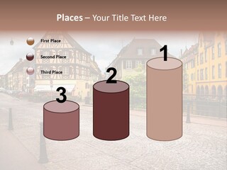 A City Street With Old Buildings And Cobblestones PowerPoint Template