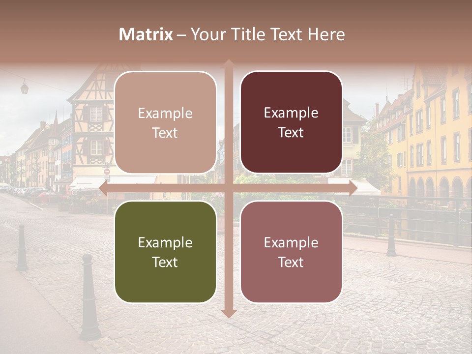 A City Street With Old Buildings And Cobblestones PowerPoint Template