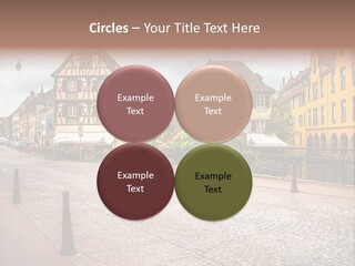 A City Street With Old Buildings And Cobblestones PowerPoint Template