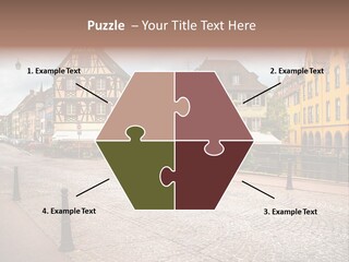 A City Street With Old Buildings And Cobblestones PowerPoint Template