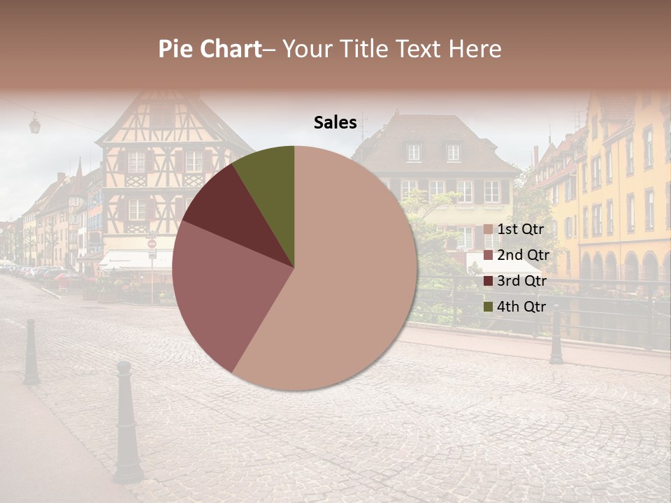 A City Street With Old Buildings And Cobblestones PowerPoint Template