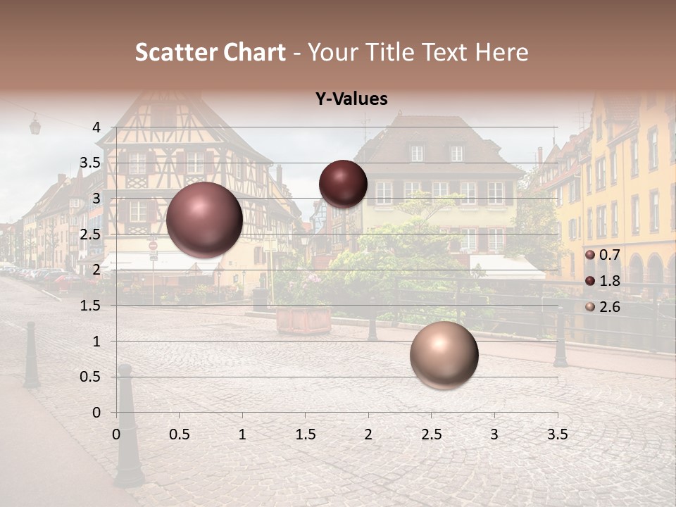 A City Street With Old Buildings And Cobblestones PowerPoint Template