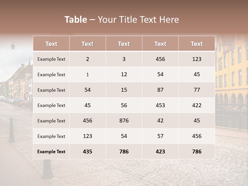 A City Street With Old Buildings And Cobblestones PowerPoint Template