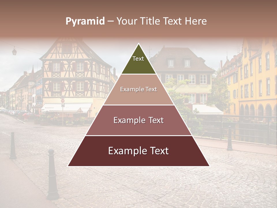 A City Street With Old Buildings And Cobblestones PowerPoint Template