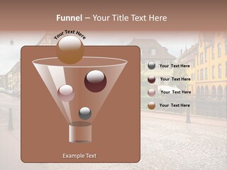 A City Street With Old Buildings And Cobblestones PowerPoint Template