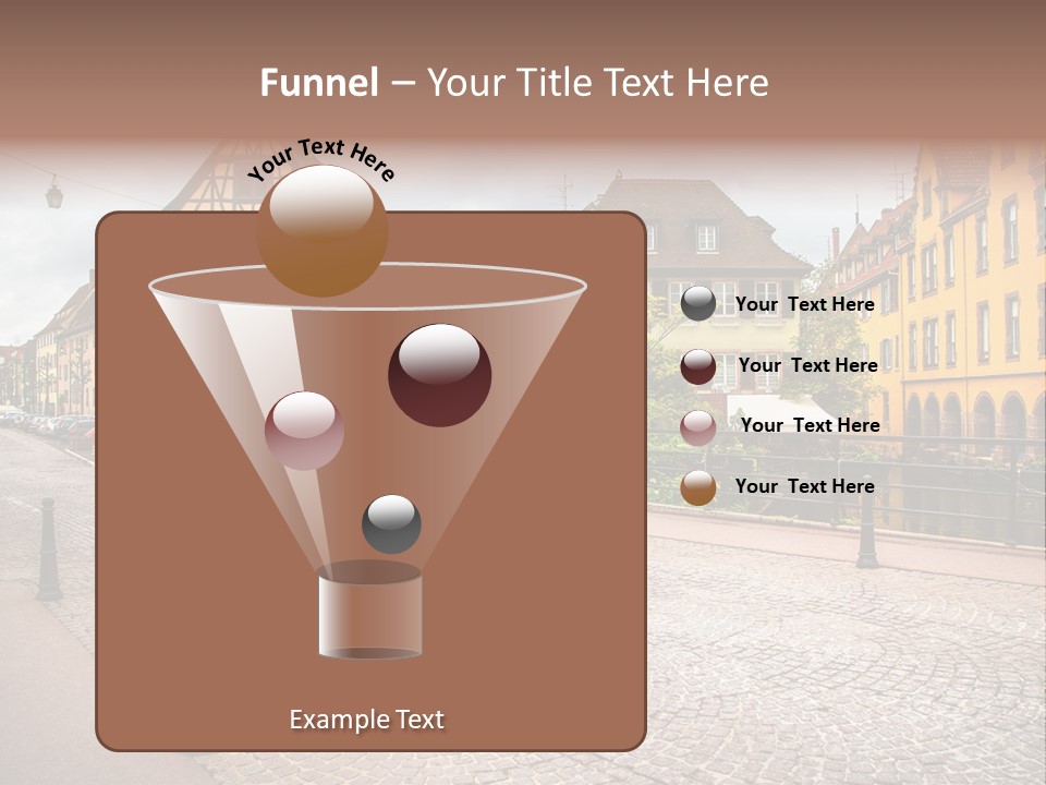 A City Street With Old Buildings And Cobblestones PowerPoint Template