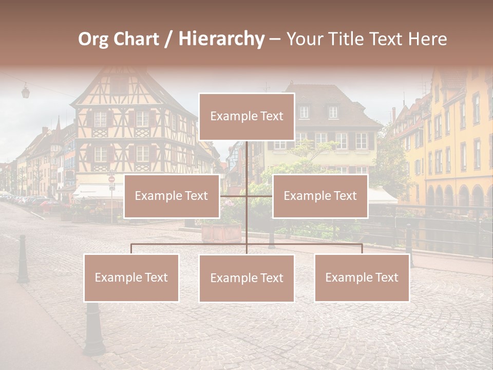 A City Street With Old Buildings And Cobblestones PowerPoint Template