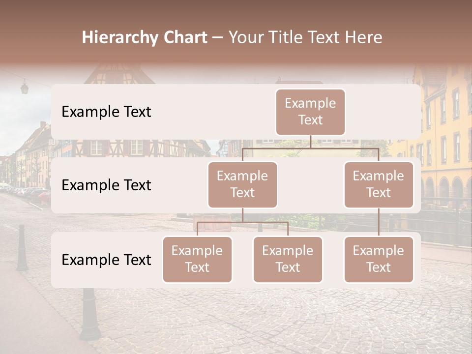 A City Street With Old Buildings And Cobblestones PowerPoint Template