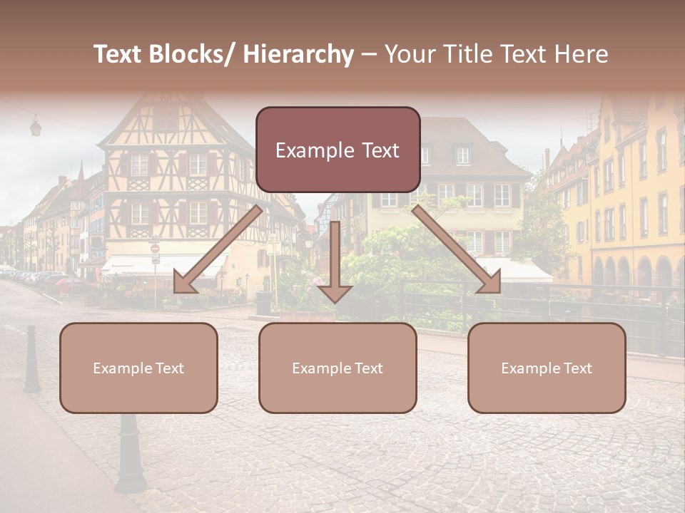 A City Street With Old Buildings And Cobblestones PowerPoint Template