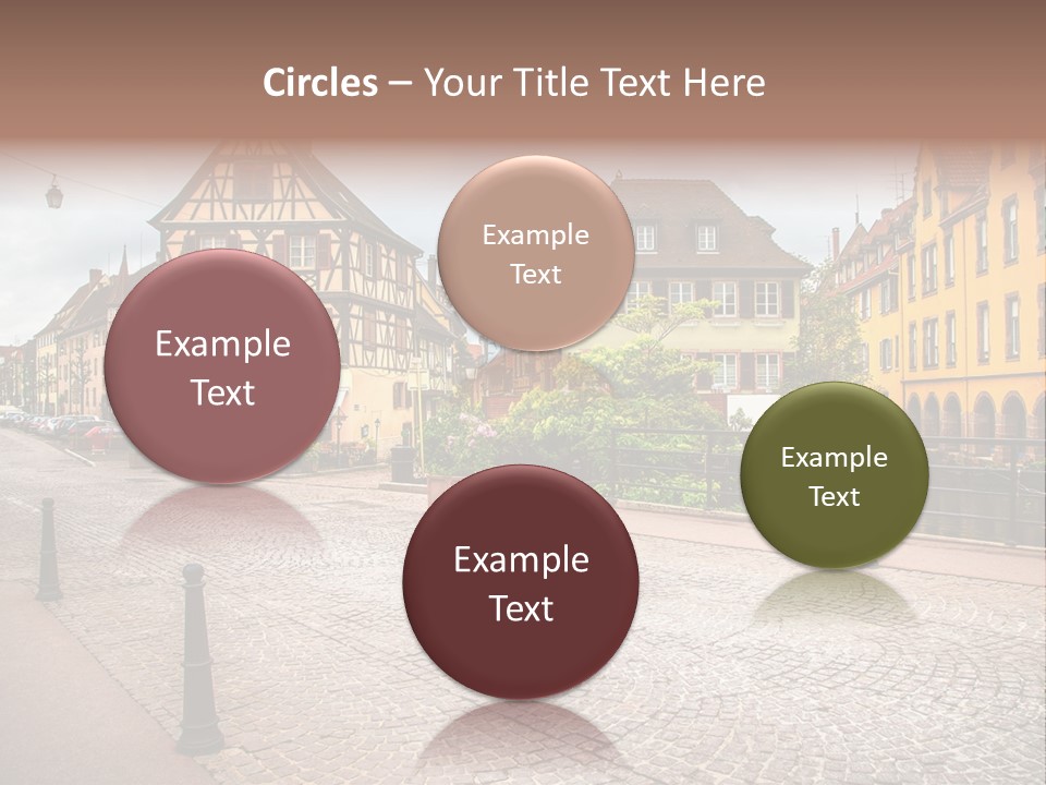 A City Street With Old Buildings And Cobblestones PowerPoint Template