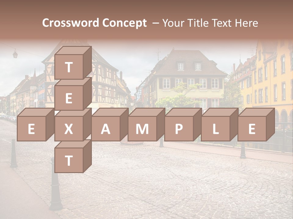 A City Street With Old Buildings And Cobblestones PowerPoint Template