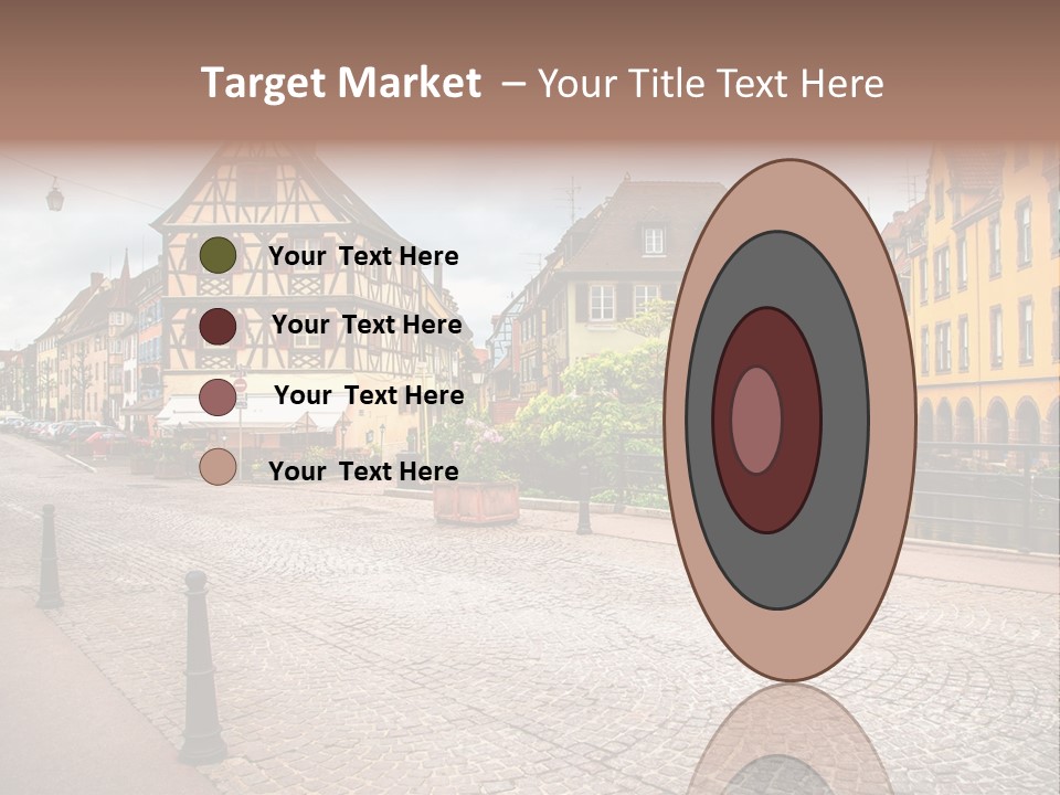 A City Street With Old Buildings And Cobblestones PowerPoint Template