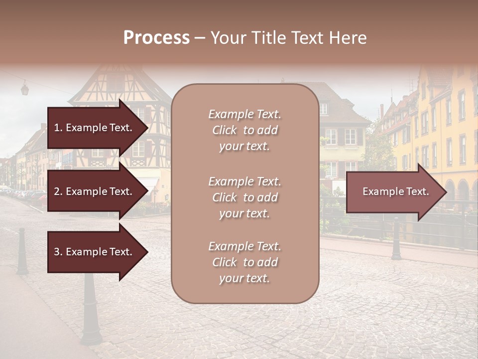 A City Street With Old Buildings And Cobblestones PowerPoint Template