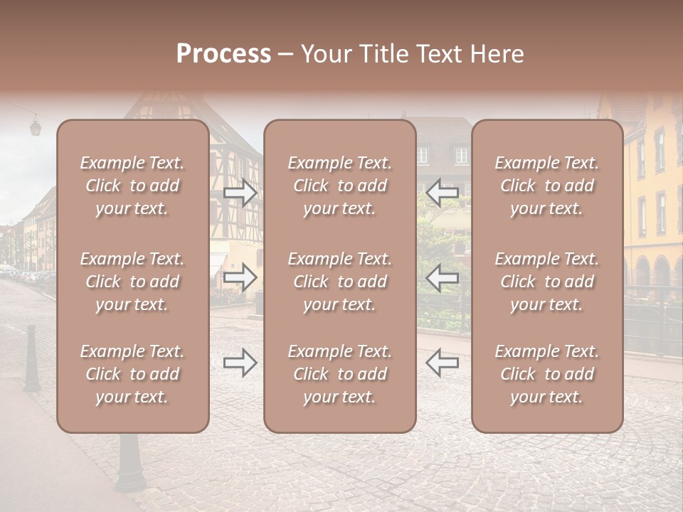 A City Street With Old Buildings And Cobblestones PowerPoint Template