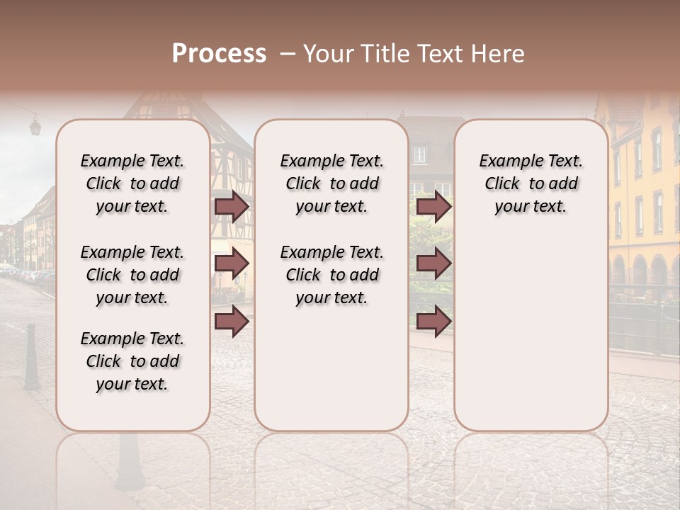A City Street With Old Buildings And Cobblestones PowerPoint Template