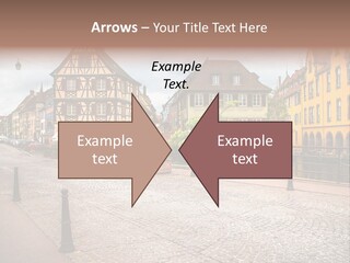 A City Street With Old Buildings And Cobblestones PowerPoint Template