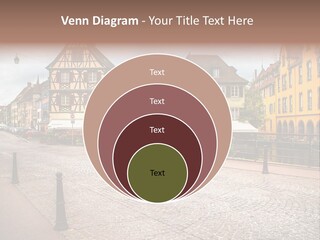 A City Street With Old Buildings And Cobblestones PowerPoint Template