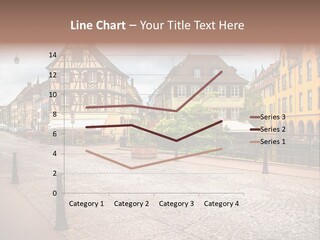 A City Street With Old Buildings And Cobblestones PowerPoint Template