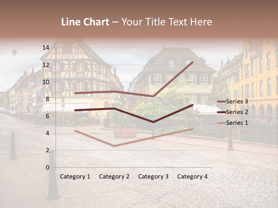 A City Street With Old Buildings And Cobblestones PowerPoint Template