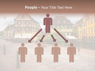 A City Street With Old Buildings And Cobblestones PowerPoint Template