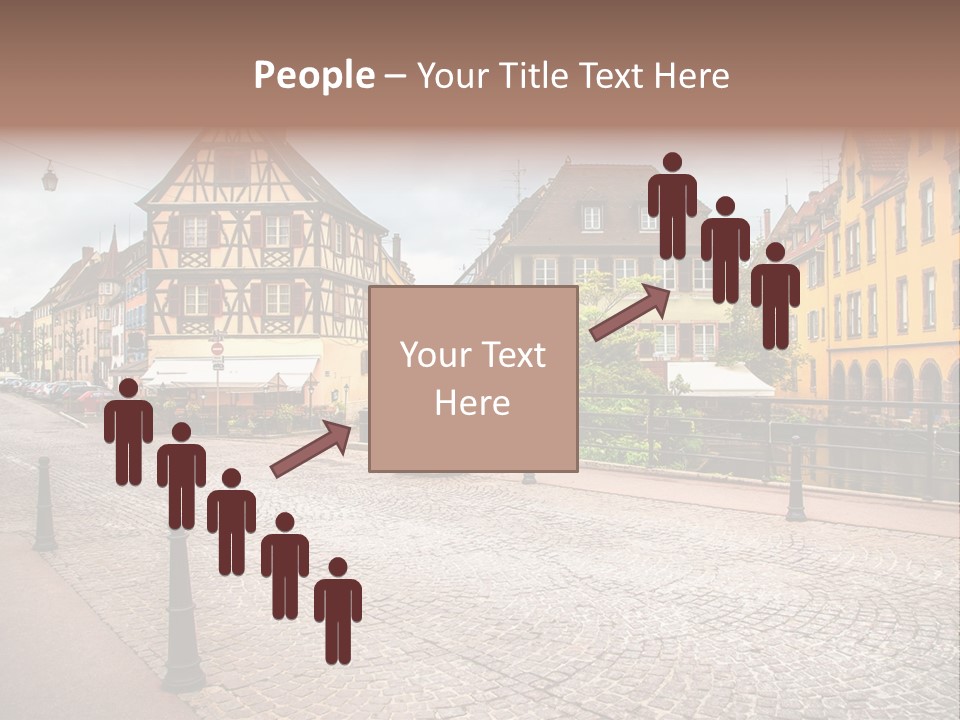 A City Street With Old Buildings And Cobblestones PowerPoint Template