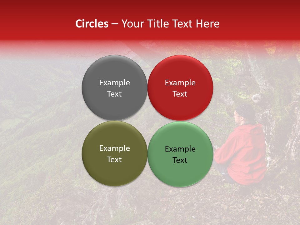 A Man Sitting On Top Of A Mountain Next To A Tree PowerPoint Template