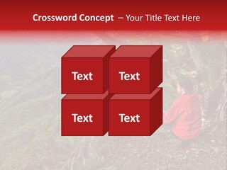 A Man Sitting On Top Of A Mountain Next To A Tree PowerPoint Template
