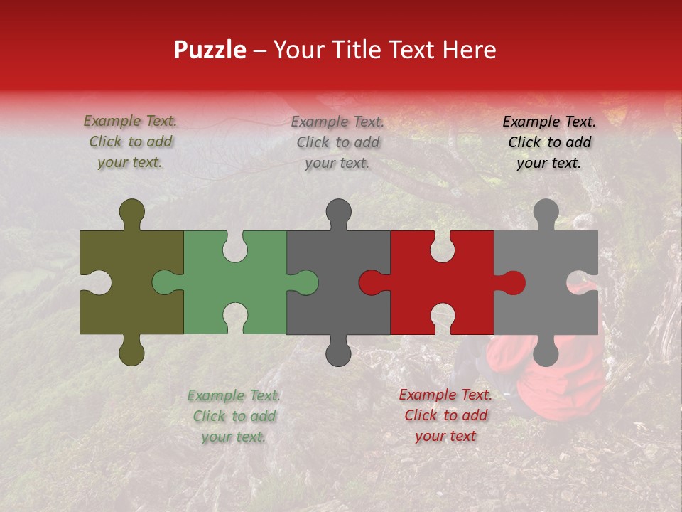 A Man Sitting On Top Of A Mountain Next To A Tree PowerPoint Template