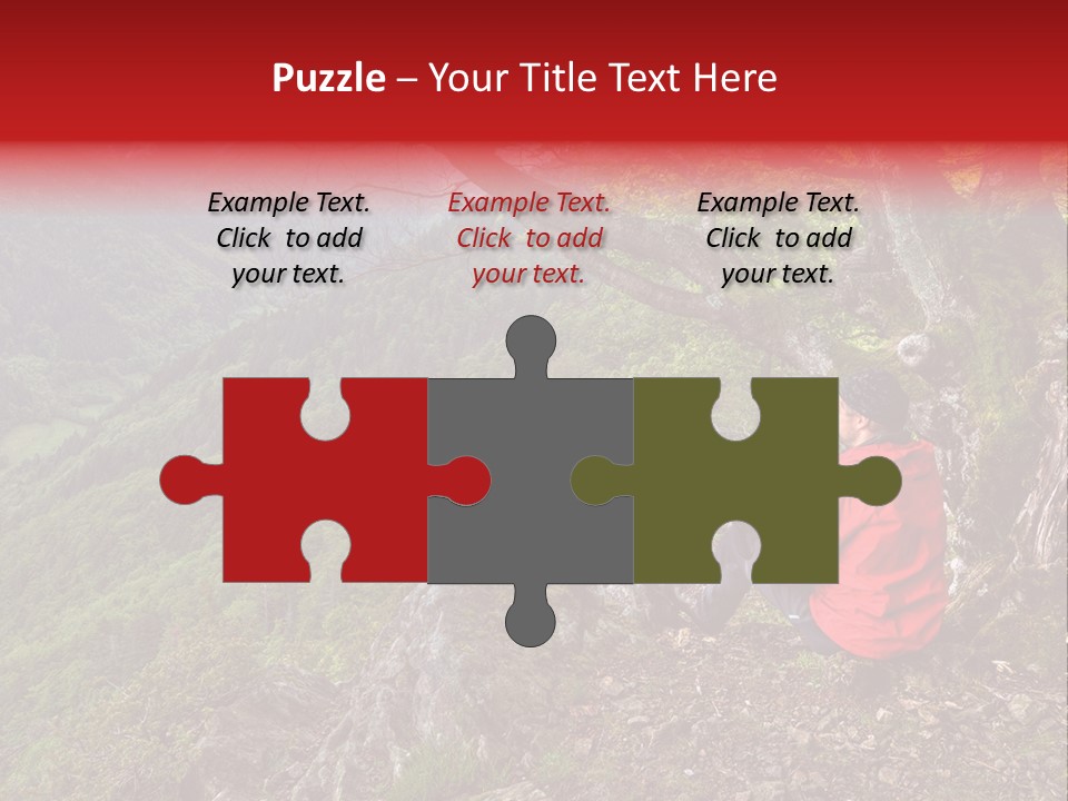 A Man Sitting On Top Of A Mountain Next To A Tree PowerPoint Template