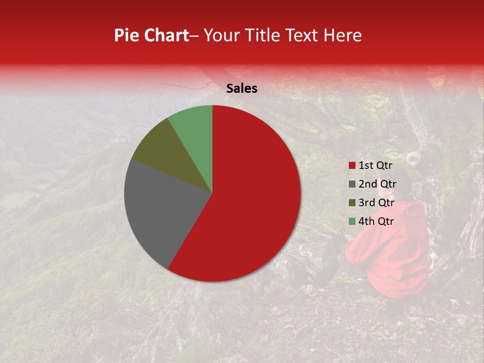 A Man Sitting On Top Of A Mountain Next To A Tree PowerPoint Template