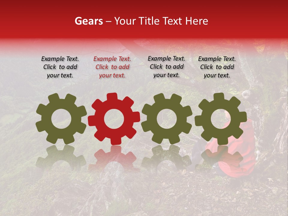 A Man Sitting On Top Of A Mountain Next To A Tree PowerPoint Template