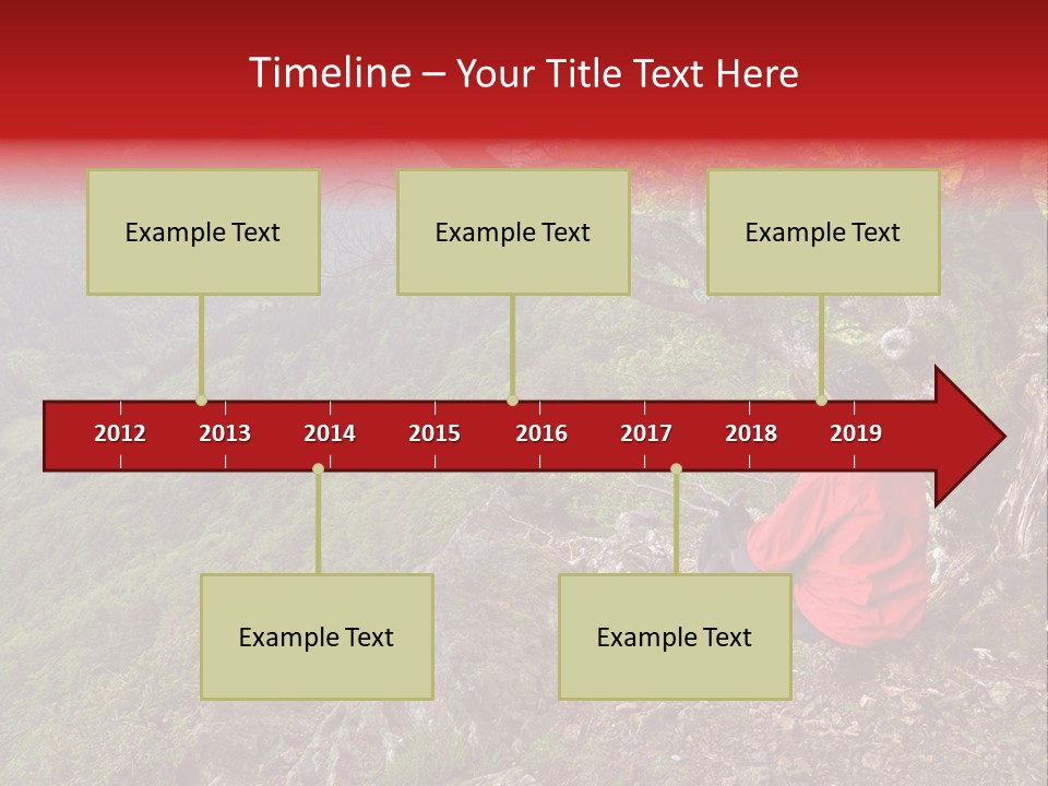 A Man Sitting On Top Of A Mountain Next To A Tree PowerPoint Template