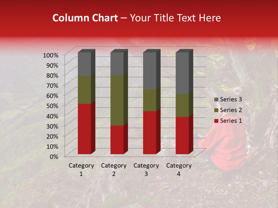 A Man Sitting On Top Of A Mountain Next To A Tree PowerPoint Template