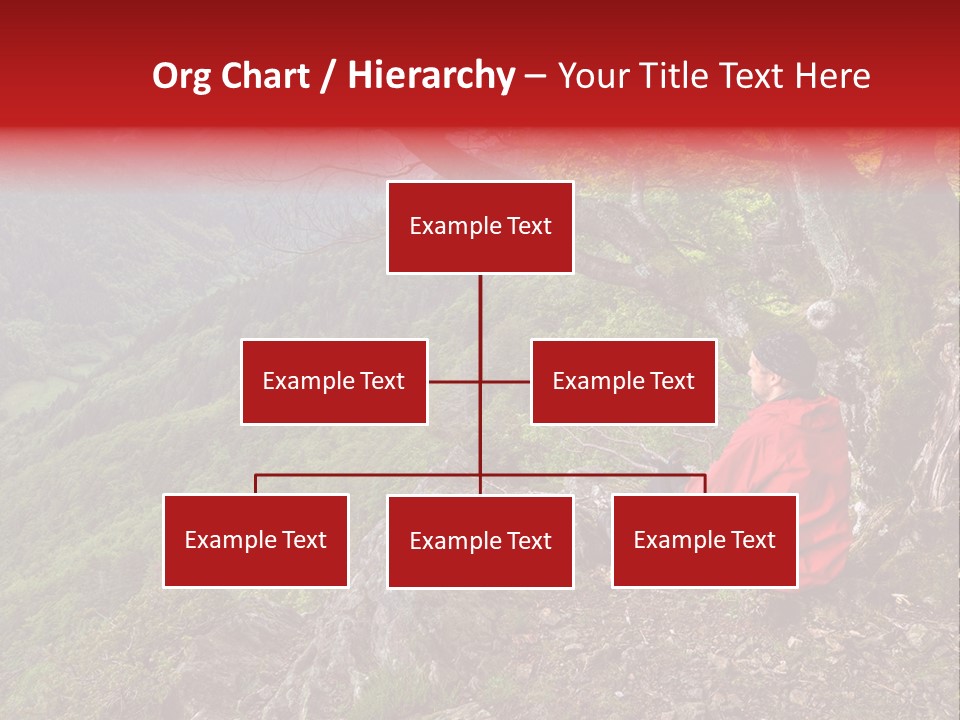 A Man Sitting On Top Of A Mountain Next To A Tree PowerPoint Template