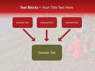 A Man Sitting On Top Of A Mountain Next To A Tree PowerPoint Template