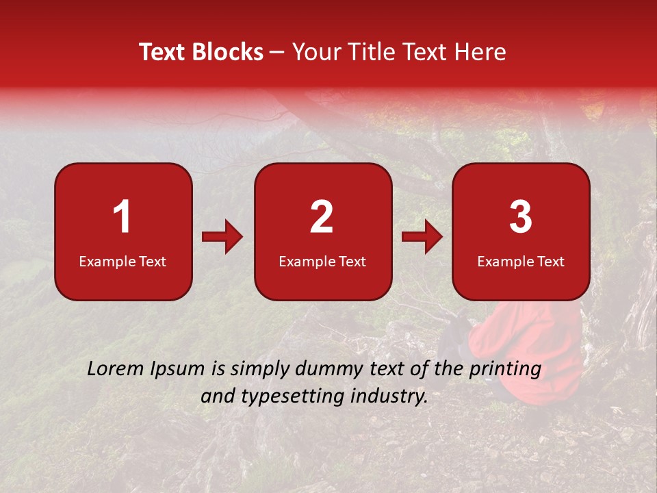 A Man Sitting On Top Of A Mountain Next To A Tree PowerPoint Template