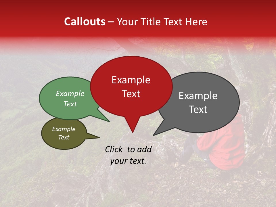 A Man Sitting On Top Of A Mountain Next To A Tree PowerPoint Template