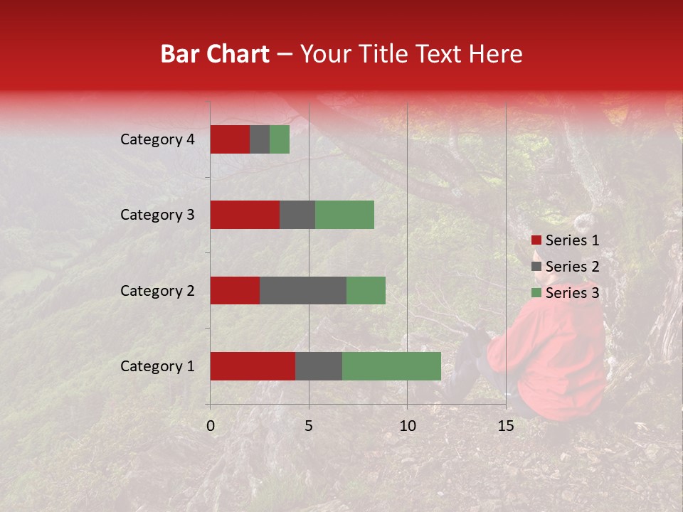 A Man Sitting On Top Of A Mountain Next To A Tree PowerPoint Template