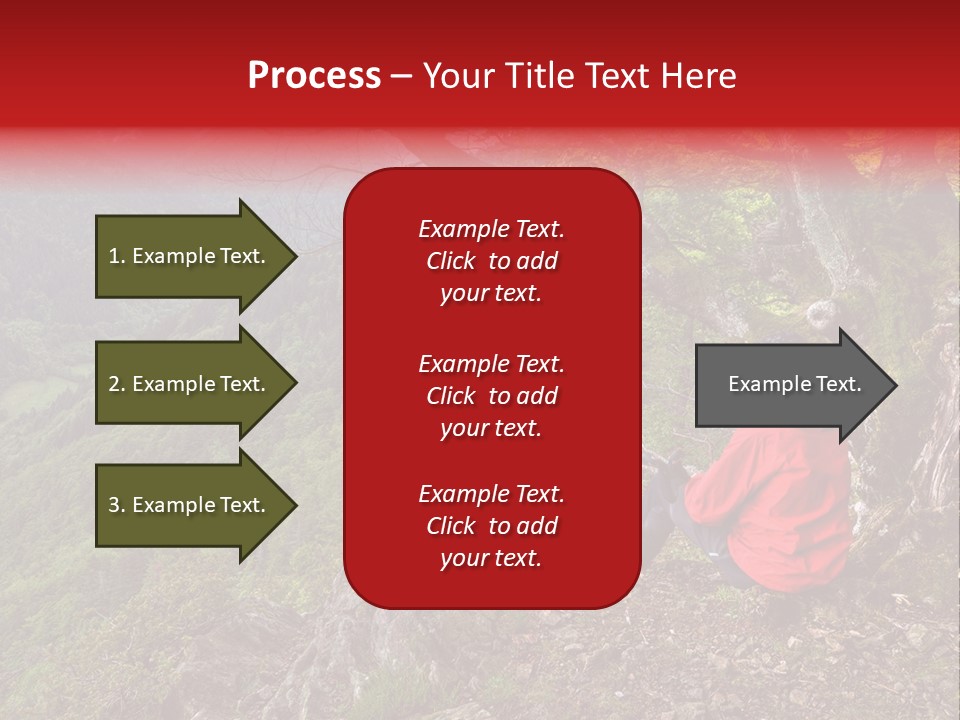 A Man Sitting On Top Of A Mountain Next To A Tree PowerPoint Template