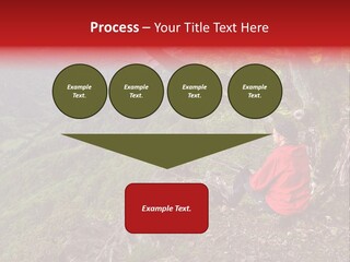 A Man Sitting On Top Of A Mountain Next To A Tree PowerPoint Template