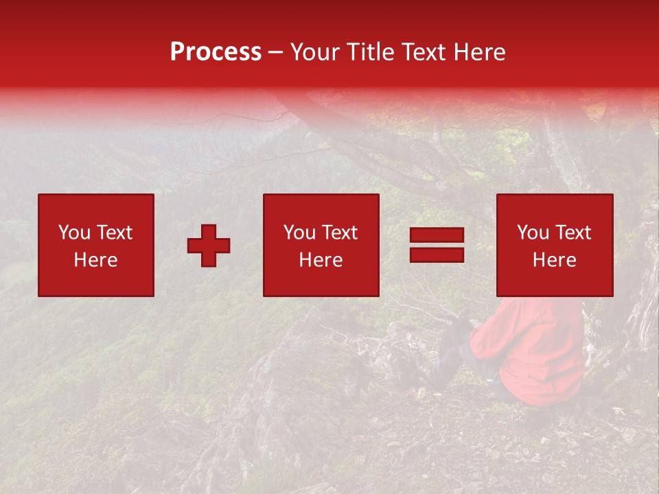 A Man Sitting On Top Of A Mountain Next To A Tree PowerPoint Template