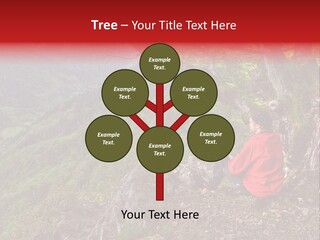 A Man Sitting On Top Of A Mountain Next To A Tree PowerPoint Template