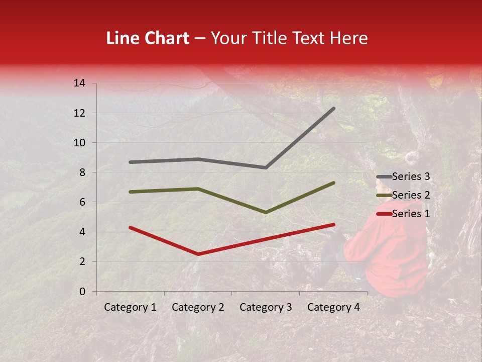 A Man Sitting On Top Of A Mountain Next To A Tree PowerPoint Template