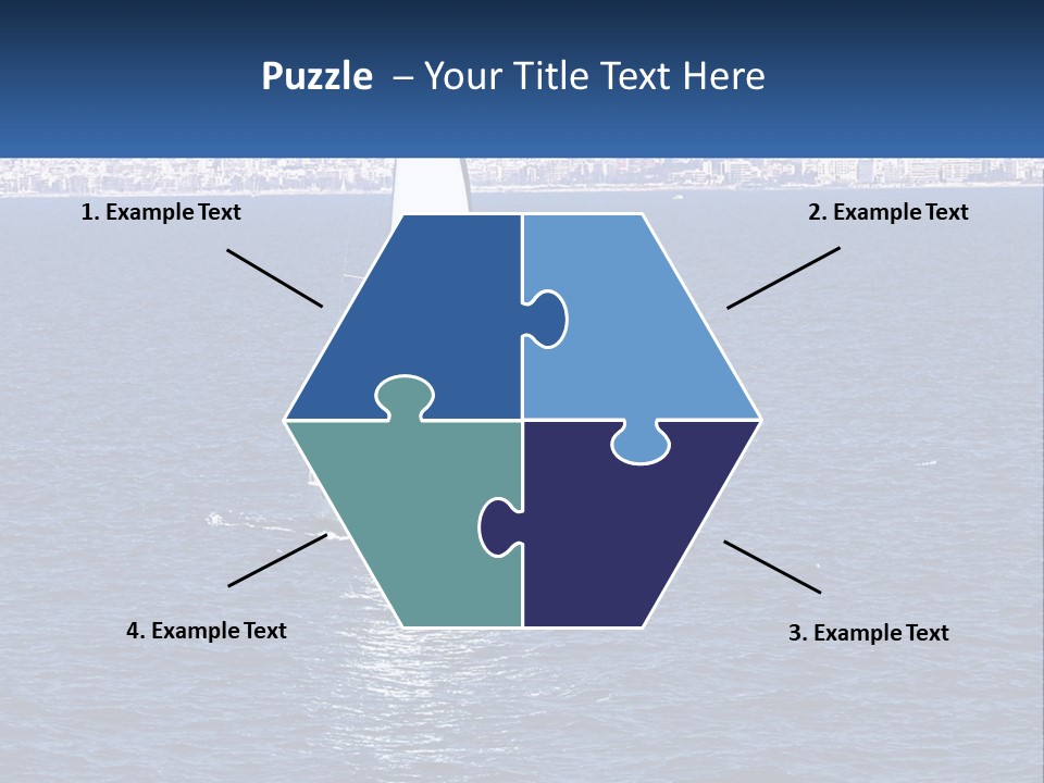 A Sailboat In A Body Of Water With A City In The Background PowerPoint Template