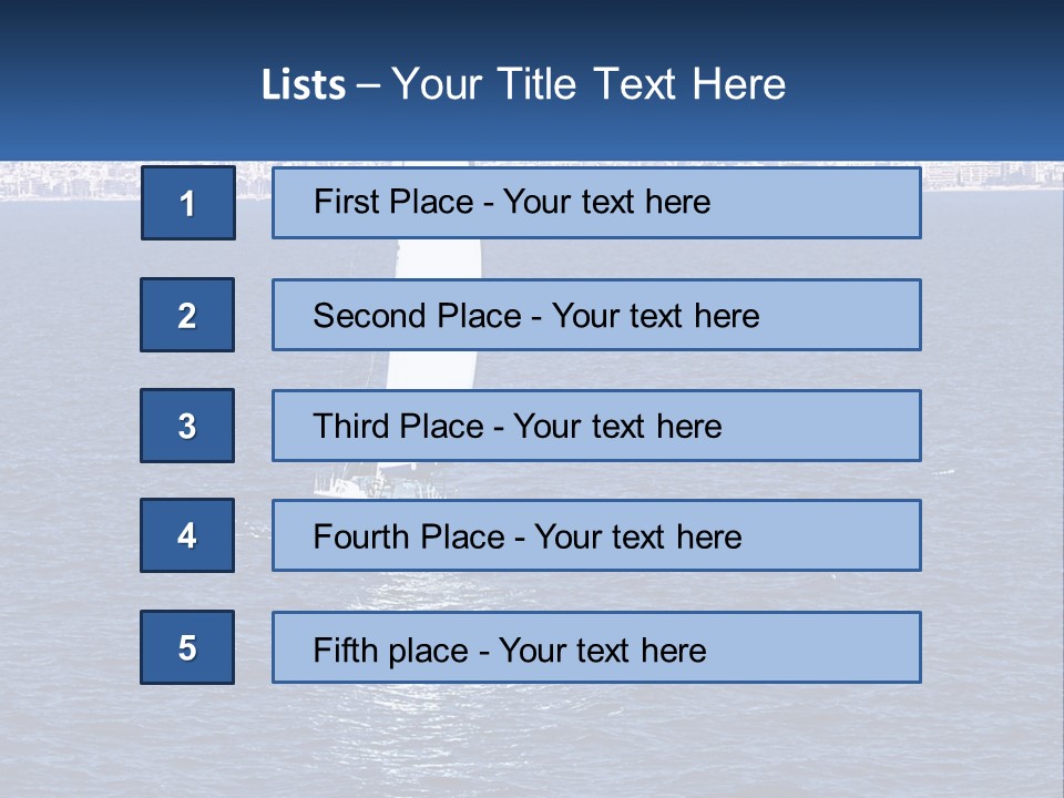 A Sailboat In A Body Of Water With A City In The Background PowerPoint Template